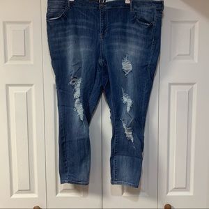 Plus size distressed skinny jeans size 24 women